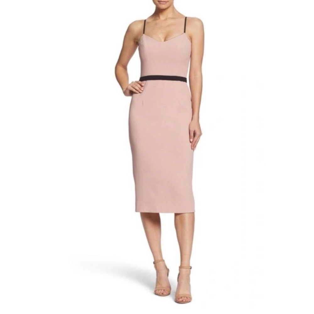 Dress the Population Emma Crepe Midi Dress EUC